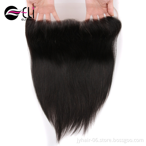 New Arrival Human Brazilian Hair Weave Frontal Closures Natural Straight Ear to Ear Lace Frontal Closure
